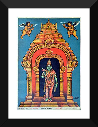 Image of Tallenge - Gopur Minashi - Raja Ravi Varma Mythology Collection - Small Poster Paper - Framed (12 x 18 inches)