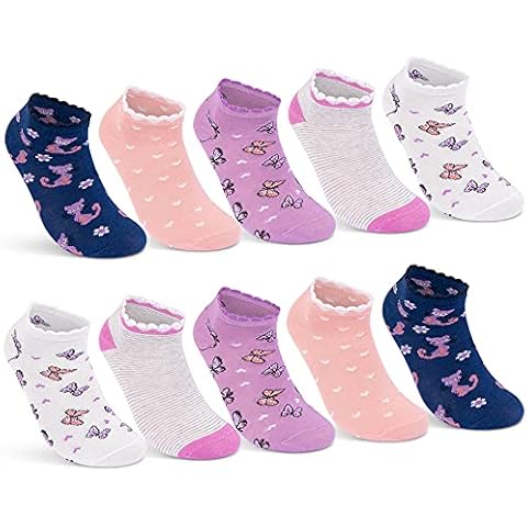 10 Paar Kinder Sneaker Socken Jungen & Mädchen Baumwolle Kindersocken 56269 (23-26) Cover
