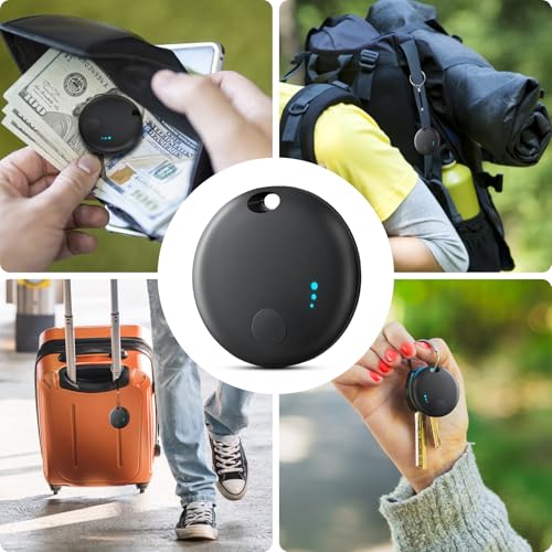 Air Tracker Tags Smart Tag, Air Tag Schlüsselfinder 4er, Bluetooth Tracker Kompatibel mit Apple Wo ist? APP(Nur iOS), Finde und behalte Deine Sachen im Blick:Schlüssel,Geldbörsen,Gepäck (Schwarz)