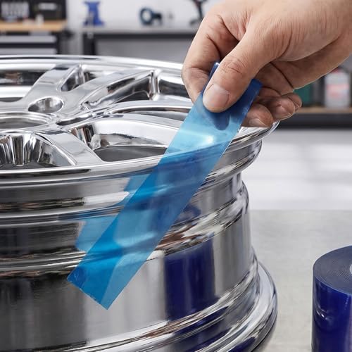 2 rollos de cinta protectora para llantas de automóvil y bicicleta - Cinta adhesiva de polietileno para proteger bordes de rines, evitar arañazos y proteger molduras del cuerpo miniatura 4