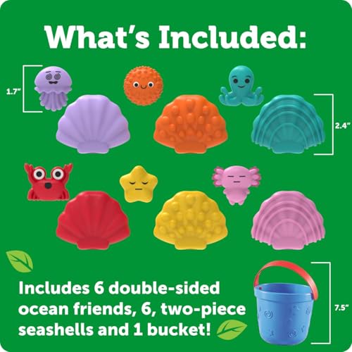 Image of Learning Resources Ocean Emotions Seashells | Sea Animals and Bucket, Sand Toys for Sandbox, Kids Beach Toys, Summer Sensory Bin Toy, Outdoor Water Toddler Toy