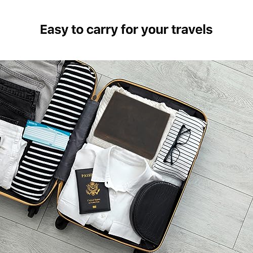 Image of CONTACTS Genuine Leather Sunglasses Travel Case Hard Eyeglasses Box Vintage Eyewear Holder Travel Accessories