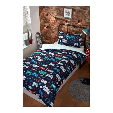 ONLINE DEALS OUTLET New Comfortable Fashion Single Duvet Set - Gaming Duvet Cover Bedding Set Made of 100% Polyester Cover