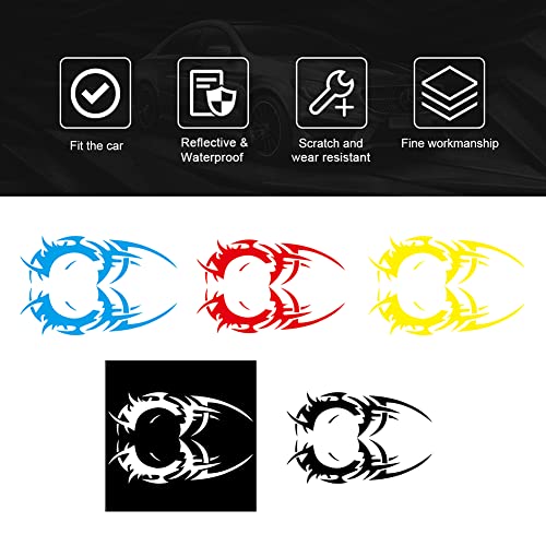 Greceyou 1 Pair Flame Graphics Decals Vinyl Stickers For Car Side Body Door Rear Wheel Fender Diy Racing Sports Decal For Car Truck Suv Rv Off-Road Vehicles, 62.99''X23.62'' (Black) #TOP6