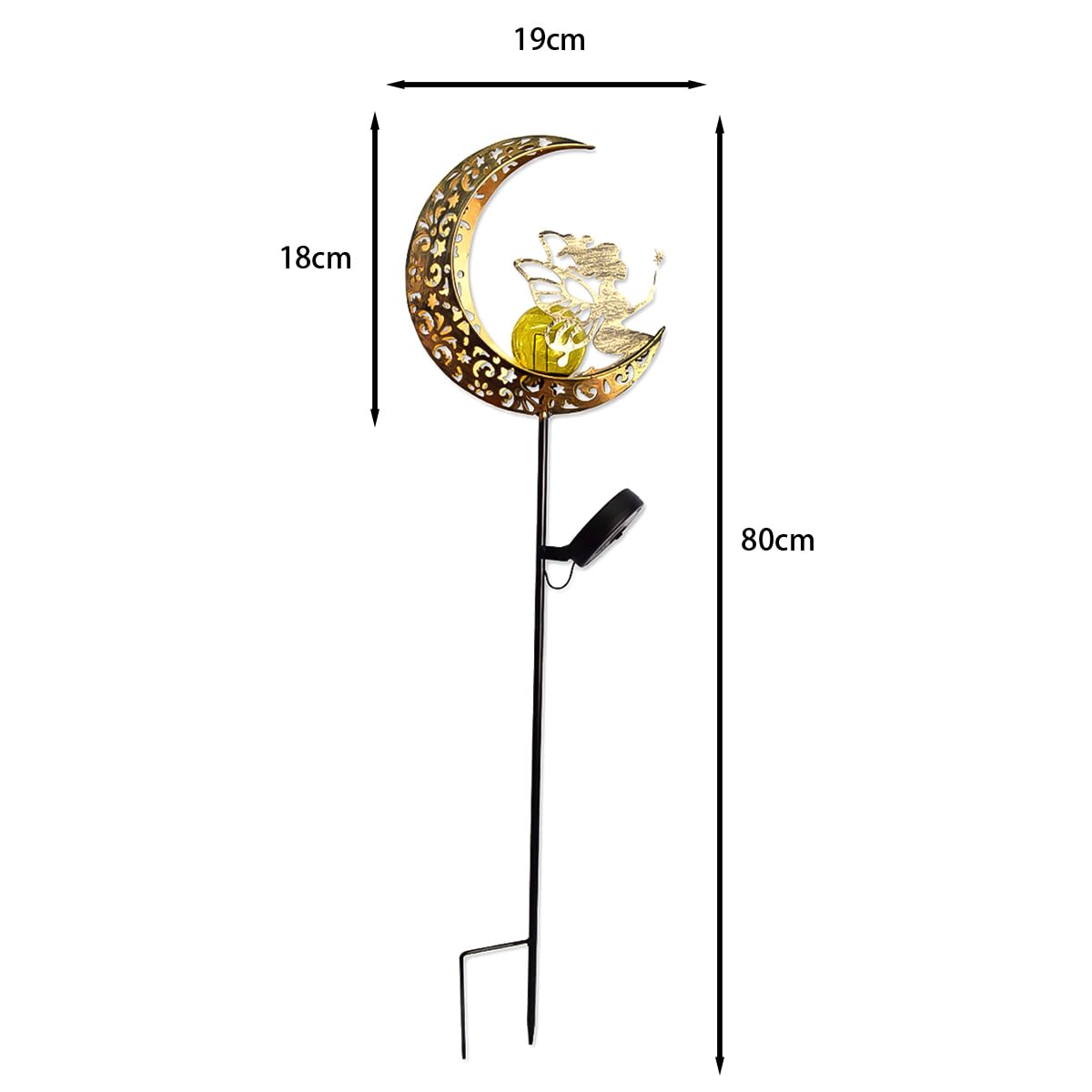 Ieron Outdoor Solar Light Moon Flower Fairy Insertion Solar Light With Ground Nail Suitable For Terrace Balcony Stake Diameter Lawn And Outdoor Garden Decoration 1pcs - Image 3