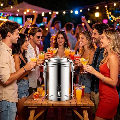 Dispensador de bebidas de gran formato que evita fugas y mantiene el café caliente horas 4