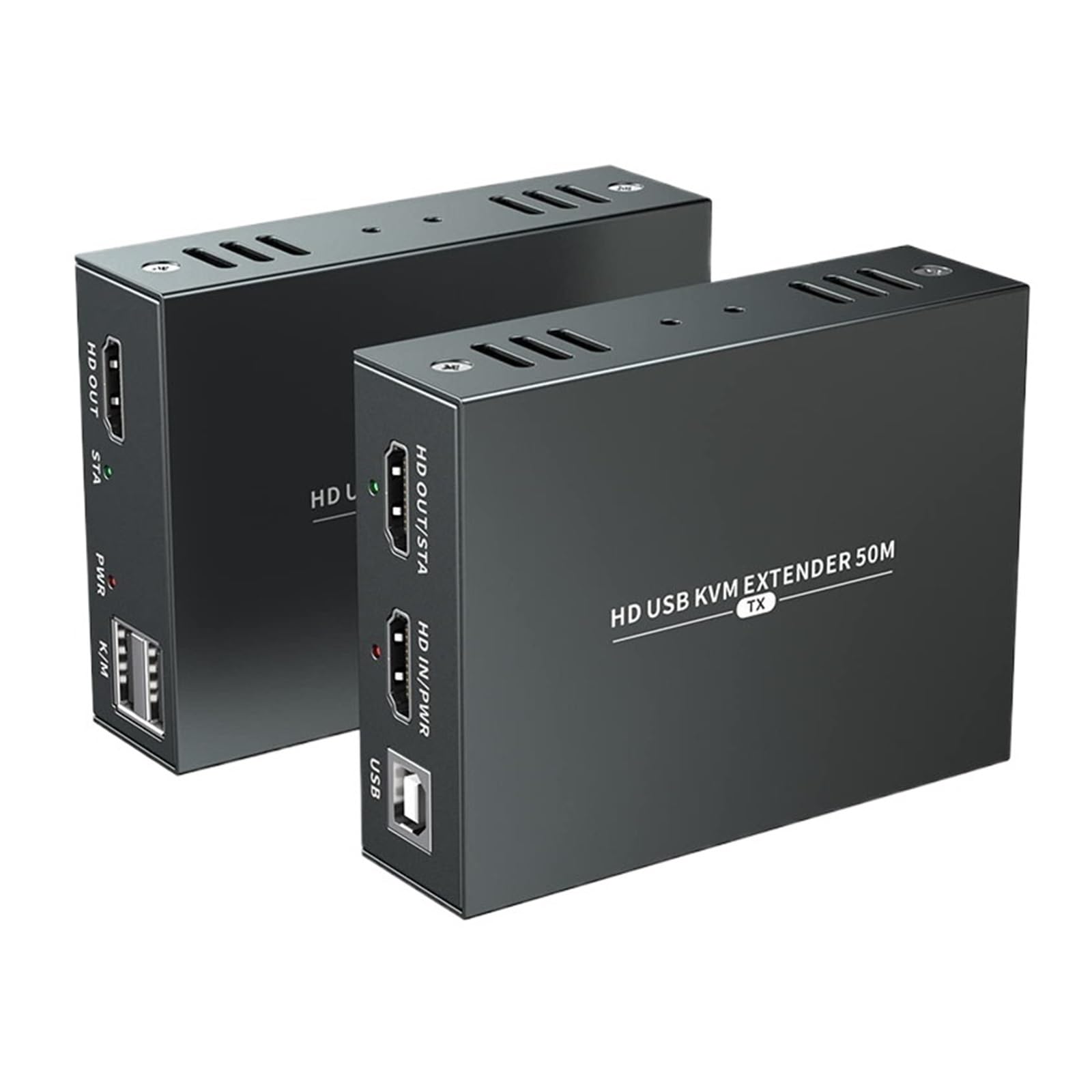 Konwertery wideo, 50-metrowy przedłużacz KVM USB do zdalnego sterowania myszką i klawiaturą sygnałów 1080P przez kabel Ethernet
