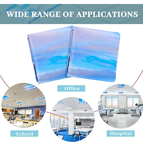 Image of Hortsun 4 Pack Fluorescent Light Covers 4 x 2 Feet Magnetic Light Cover for Drop Ceiling, Fluorescent Ceiling Shade Filters for Office Classroom Home Hospital Decor(Beach)