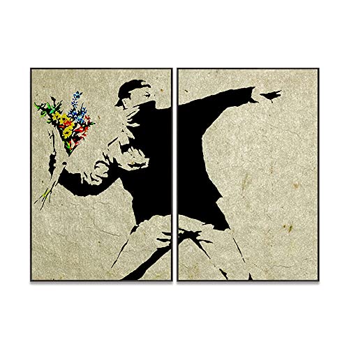 2 A[gpl oNV[ ԑ𓊂j G Banksy  ǉ ۉ ʐ^ |X^[ A~ t[ Ǌ| A[gt[ _ A[g{[h CeA G ꂽ CeA plA[gc (A,50cm