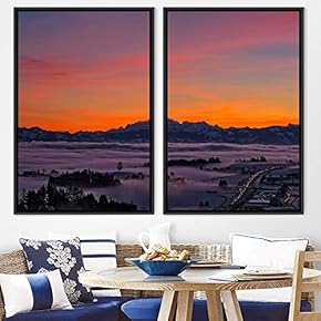 signwin 2 Piece Framed Canvas Wall Art Colorful...