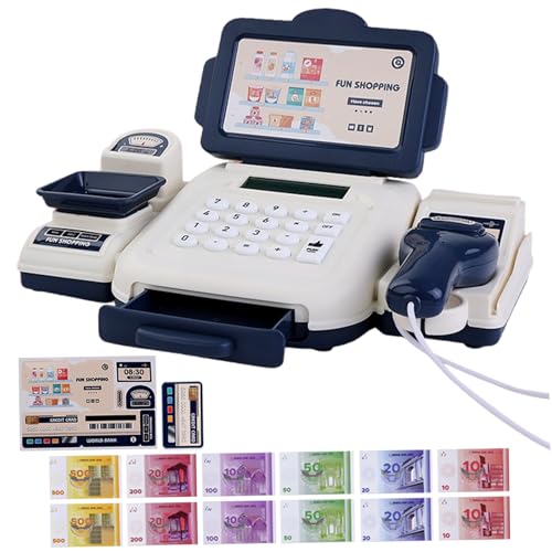Grtheenumb - Caisse enregistreuse Jouet avec Scanner, Fonction Calculatrice, Caisse enregistreuse pour Enfants avec Carte de crédit, achats éducatifs jusqu'à Jouets de Jeu rôle | - -3%