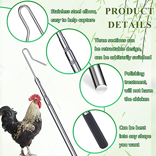 Attrape-poulet rétractable en acier pour attraper les oies sans fatigue