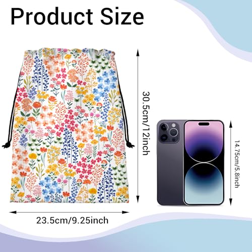 Image of Grip Bags for Gymnasts Plant Flowers Small Drawstring Gym Storage Pouch for Gymnasts