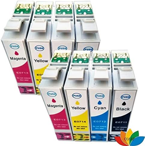 Fit for Stylus D78 SX110 SX215 SX218 SX400 SX405 SX405WiFi SX410 SX415 SX510W SX515W DX7400 DX8400 printer T0711 T0715 ink cartridge (Color : 8PCS 2BK 2C 2M 2Y)