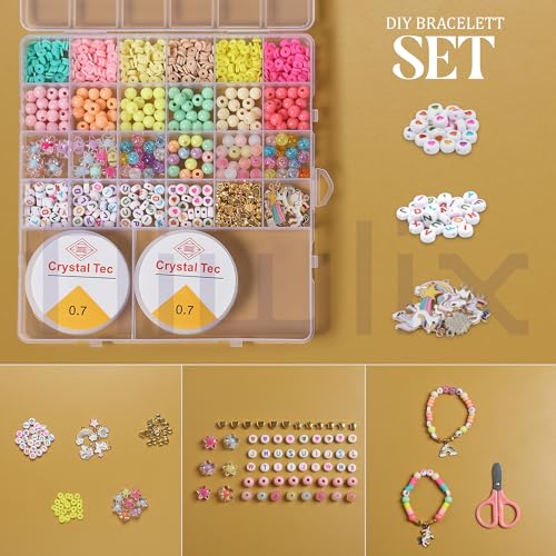 Image of Niwlix Bracelet Making Kit, Jewellery Making Kit for Kids DIY Bead Set Making, Toys for Girls Age 6-12 Years Old Gifts for Girls