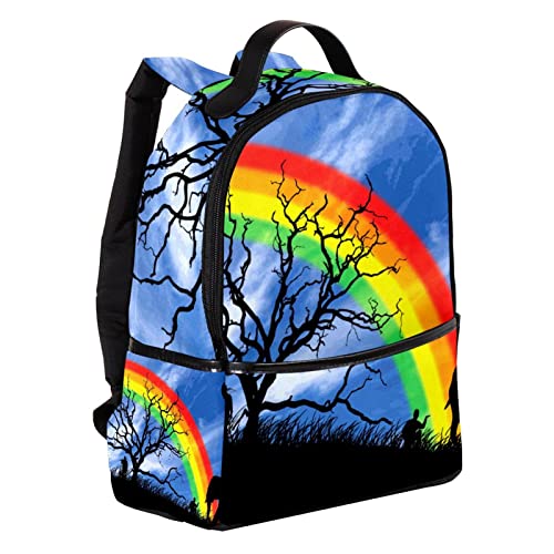Mochila de elefante y globo arcoíris unisex para universidad y uso diario multicolor 3