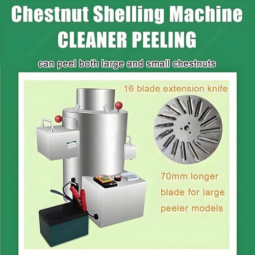 220V Commercial Chestnut Peeler Machine, 300W/550W, High-Efficiency Chestnut Shell Opening, 100 Kg/h, 8-18 Blades for Bulk Processing, Ideal for Food Industry