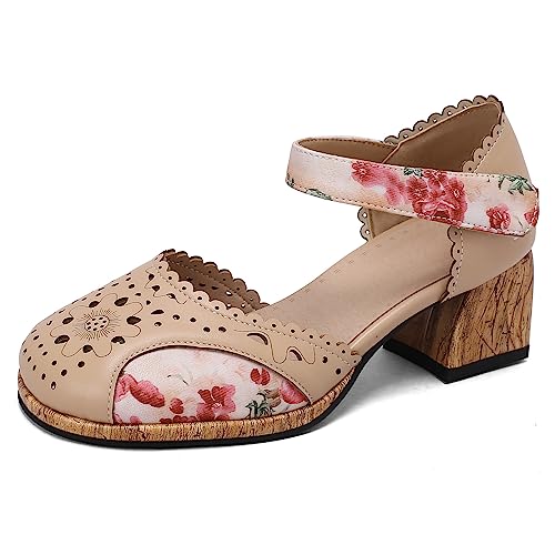 Mary Janes Lizoleor en version sandales au design fleurie et finitions soignées