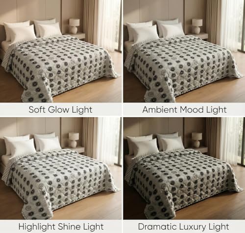 Image of HOMEKART Ultrasonic Quilted AC Comforter 220 GSM (1500g) Premium Microfiber Reversible All-Season Blanket for Double Bed|Ultra Soft, & Lightweight, Quilt /Duvet | Comforter (Grey, 225CMx220CM)