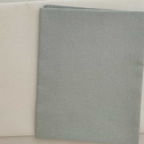 Image of KCS 3 pc of 12 inch x 18 inch 16CT Counted Cross Stitch Cotton Aida Cloth Fabric (White+Cream+Sea Foam)