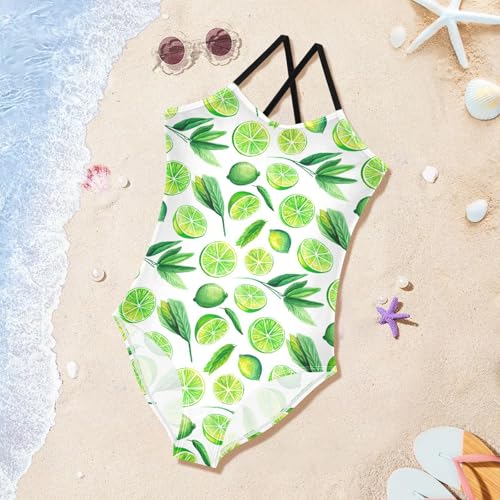 Image of Girls One Pieces Swimsuit Cute Beach Swimwear with Adjustable Strap 3-10 Years