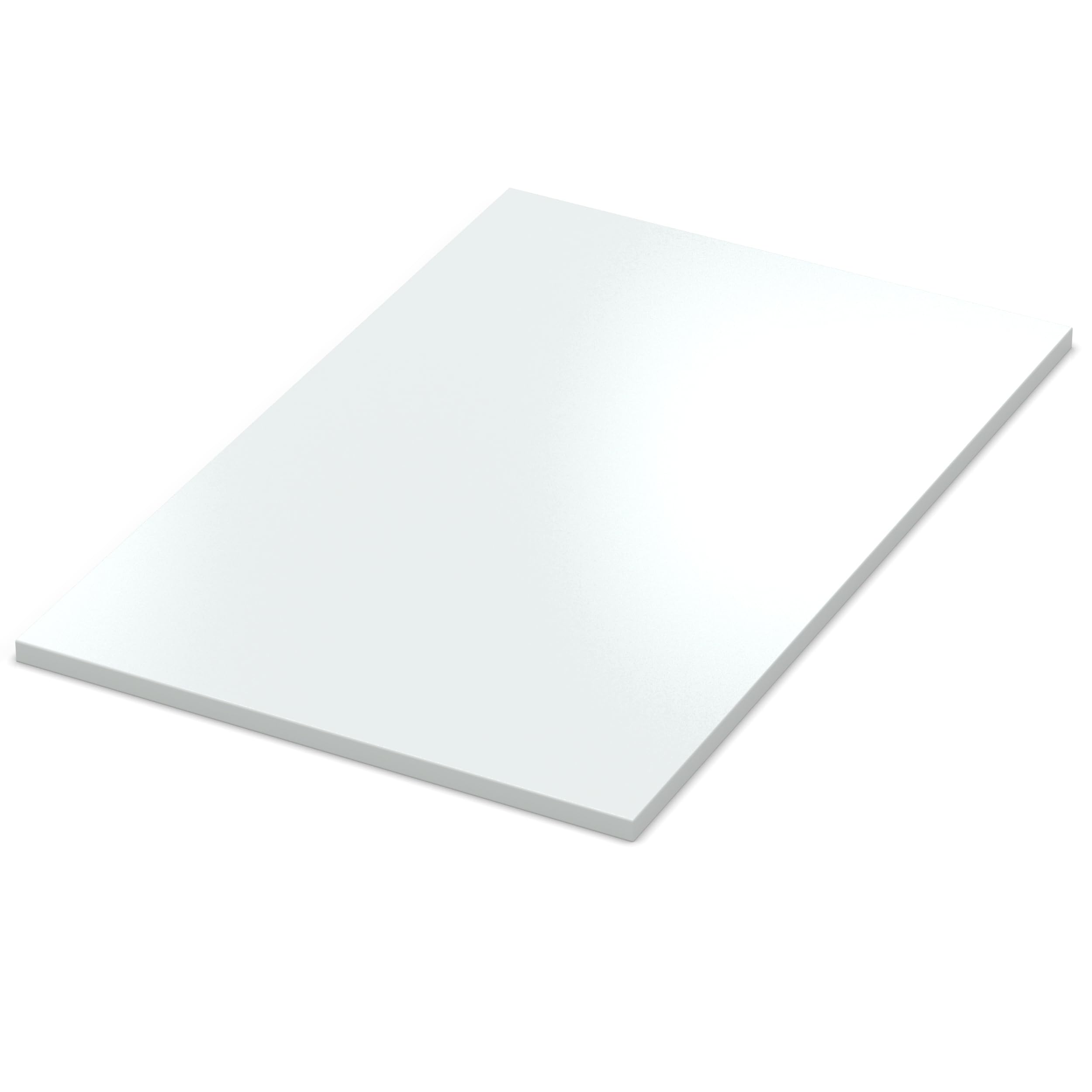 AUPROTEC Tablero de mesa de 25 mm, color blanco cristal, 70 x 50 cm, tablero de partículas con borde ABS de 2 mm y revestimiento de poliuretano, revestimiento de resina de melamina, resistente e