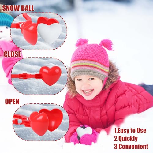 DERAYEE 4 Stück Schneeball Maker, Cartoon Sandball Schneeball Clip,Winter Schneespielzeug für Kinder Weihnachten Geschenk Dekoration