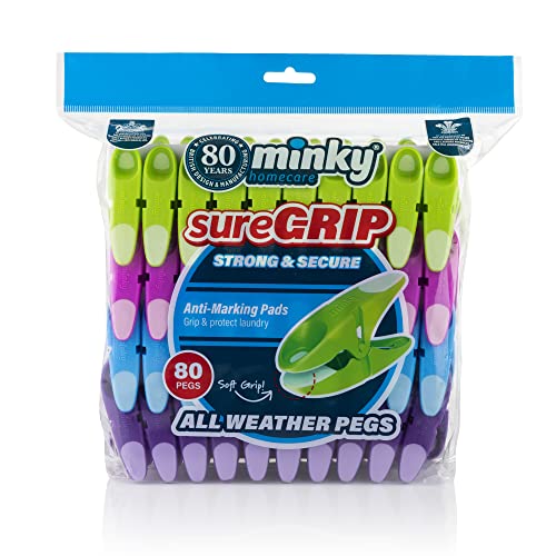 Minky SureGrip Pegs Assorted colours Pack of 80