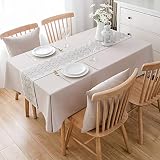 ILMF Rectangle Tablecloth, Cotton Linen Breathable Dustproof Table Cloth Washable Easy Care Table Co
