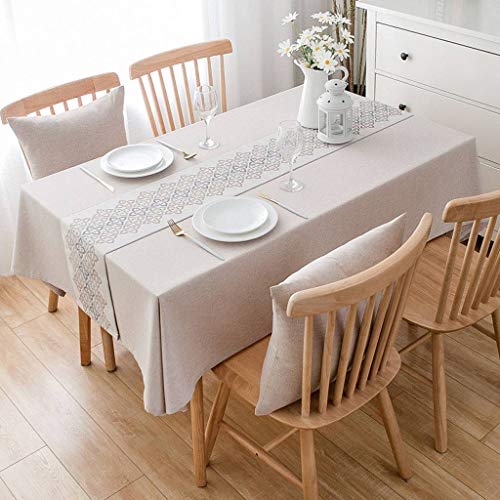 Ilmf Rectangle Tablecloth, Cotton Linen Breathable Dustproof Table Cloth Washable Easy Care Table Cover Great For Banquet Party Buffet-咖 Hemp Color-120X180Cm(47X71Inch) #TOP5
