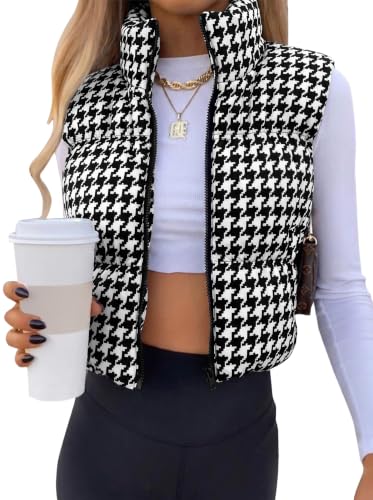 Image of SySea Women's Crop Puffer Vest Zip Up Sleeveless Outerwear Padded Coat | Lightweight Winter Warm