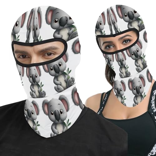 Pasamontañas para hombres y mujeres con diseño de koala impreso, máscara facial térmica para clima frío, equipo para motocicletas y esquí miniatura 1