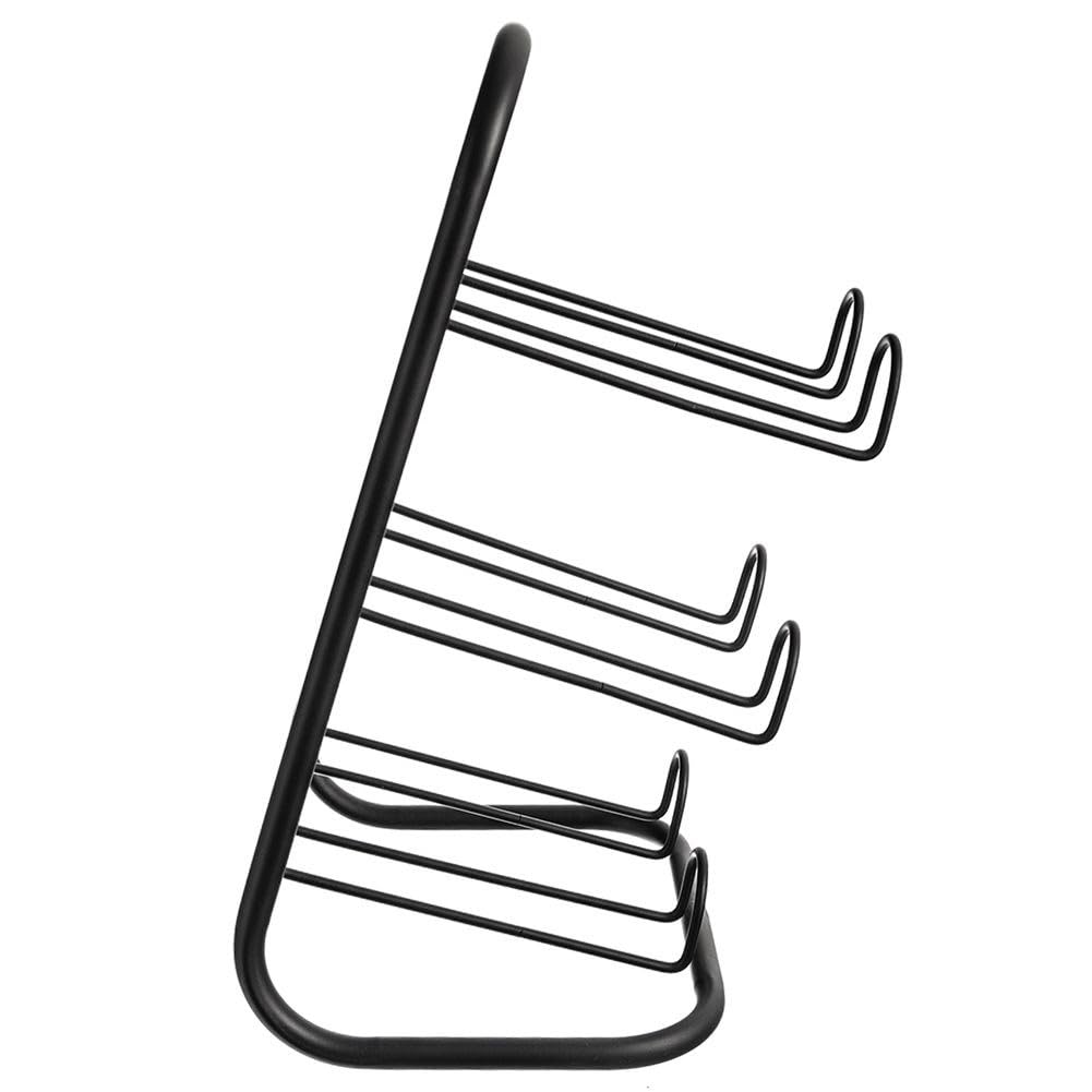 orion group Stojak na wino, stojak na butelki, stojak na wino, stojak na butelki wina, uchwyt na butelki wina, z metalu, czarny, na 6 butelek wina 22,5 x 39 cm