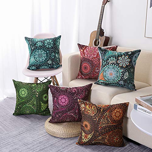 Artscope 6er-Set Dekorativ Kissenbezug 45 x 45 cm, Polyester Leinen Kissenbezüge Dekokissen Kissenhülle Set Kissen Fall… – Bild 4