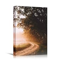 Canvas Wall Art Autumn Dramatic Forest Landscape Living Room Orange Photography Rustic - 12x18 inches