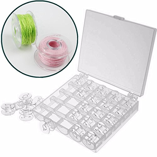 TIANOR 25 Piezas Canillas Vacías para Máquina de Coser con Caja de plástico Bobinas