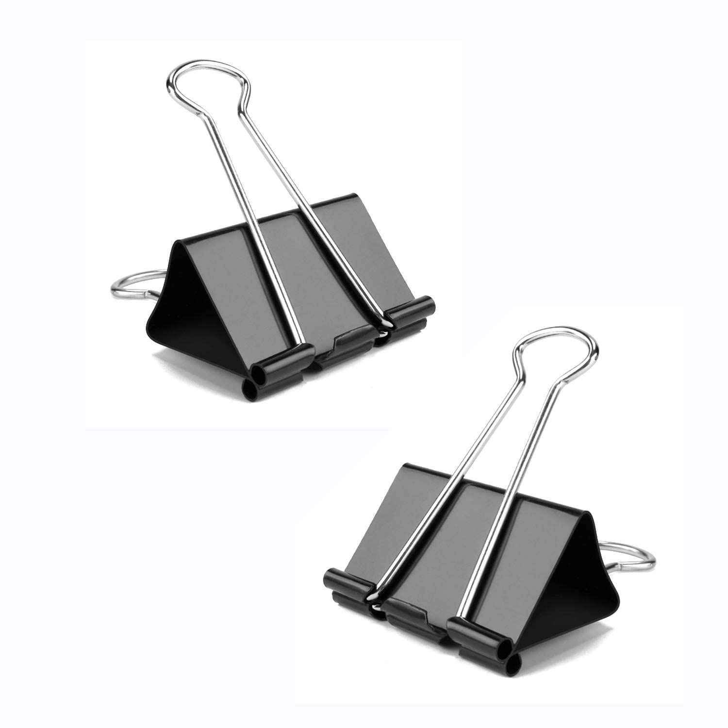 Lot de 288 mini pinces à reliure, 1,6 cm, standard 15 mm, noir, mini trombones, pince pliante, capacité 0,6 cm, mini trombones, fournitures de bureau, micro-pinces.