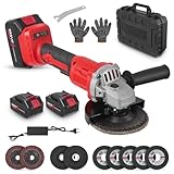 Haedswer Smerigliatrice Angolare a Batteria 21V, 125mm Smerigliatrice angolare senza fil c...