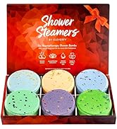 Cleverfy Shower Steamers Aromatherapy - Variety Gift Box of 6 Shower Bath Bombs with Essential Oi...