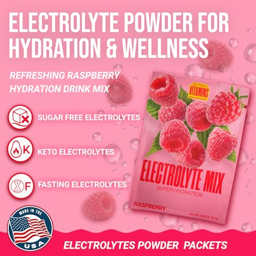 Image of Dr. Price's Electrolytes Hydration Powder Packets - Raspberry, 30 Packs | Sugar Free Electrolyte Drink Mix, 72+ Trace Minerals, Manganese | Keto Electrolytes, Vegan, Doctor-Formulated, Made in USA