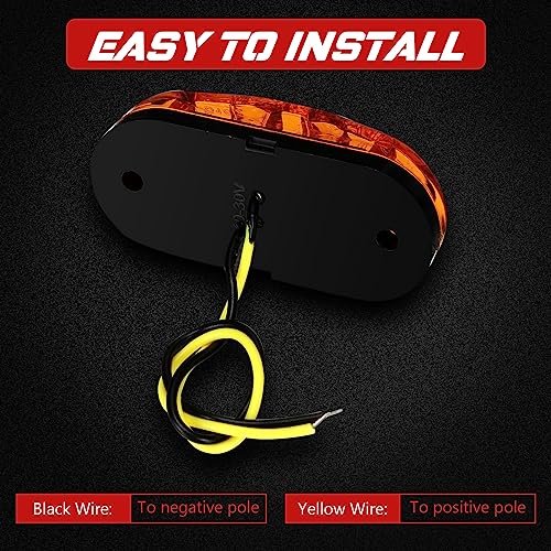 Image of Retisee 50 Pcs LED Trailer Lights 2.5 Inch Oval Trailer Marker Lights Automotive Side Marker Running Light 2 Diode Universal LED Light Kit for RV Camper Truck Van Boat (Amber, Red)
