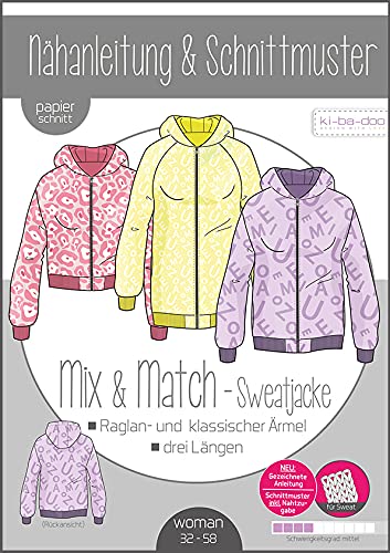 Schnittmuster kibadoo Mix & Match - Sweatjacke - Preis gilt für 1 Schnittmuster