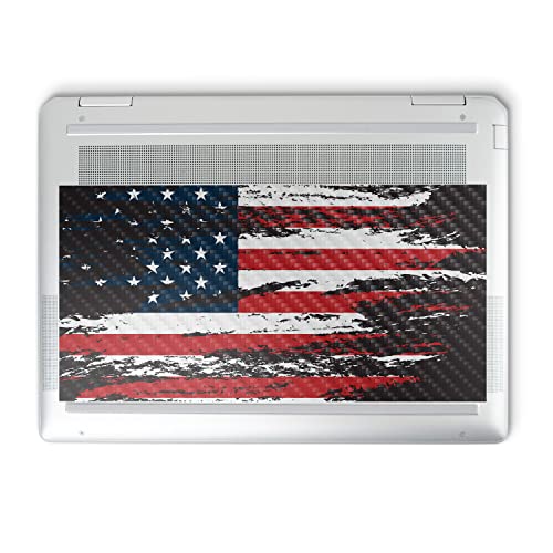 Image of MightySkins Carbon Fiber Skin Compatible with HP Spectre x360 14 inch (2022) Full Wrap Kit - Tattered Flag | Protective, Durable Textured Carbon Fiber Finish | Easy to Apply | Made in The USA