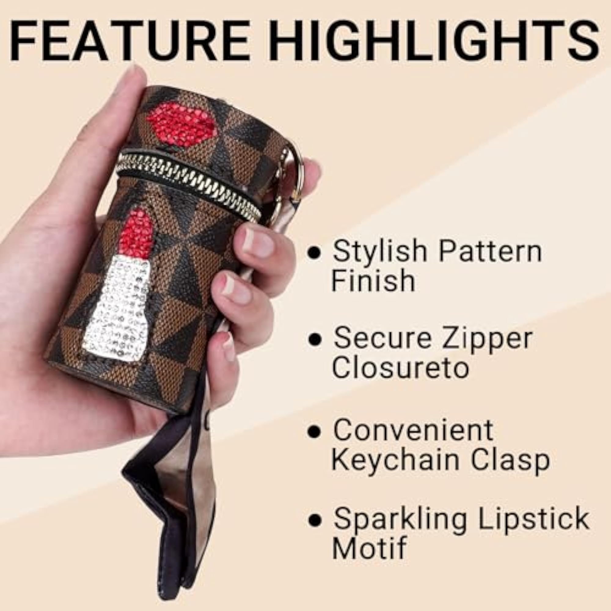 4 Pack Mini Lipstick Case, Vegan Leather Lip Balm Holder