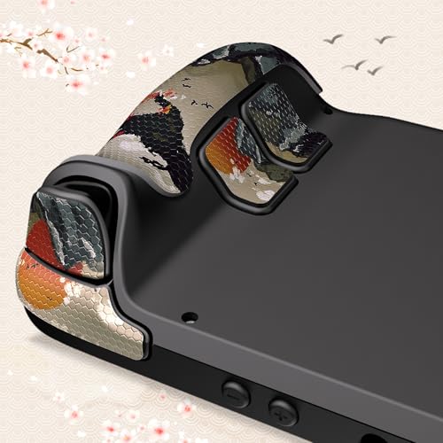 Image of PlayVital Professional Textured Handle Grips for Steam Deck LCD & OLED, Trackpads Enhancement Back Button Set with Thumb Grip Caps - View of Rising Sun