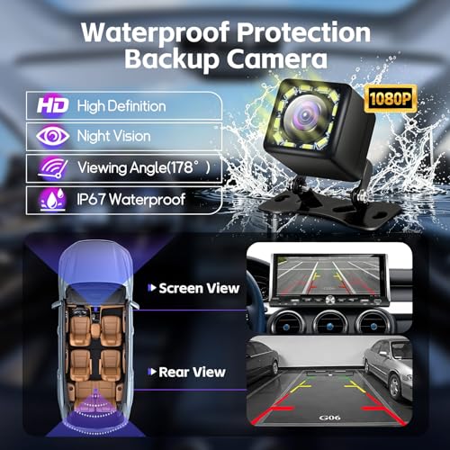 Image of Single Din Radio Car Stereo with Wireless Apple Carplay & Android Auto, 6.9 inch UHD Touchscreen Car Stereo with Bluetooth, 1080P Backup Camera Mirror Link Navigation USB Type-C Fast Charging FM /AM EQ SWC