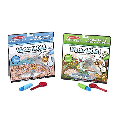 Melissa & Doug Water Wow Reusable Color-with-Water Deluxe Travel Activity Pad 2 Pack Γ’β¬β Around Town, Animal Antics Melissa & Doug Water Wow Reusable Color-with-Water Deluxe Travel Activity Pad 2 Pack Γ’β¬β Around Town, Animal Antics