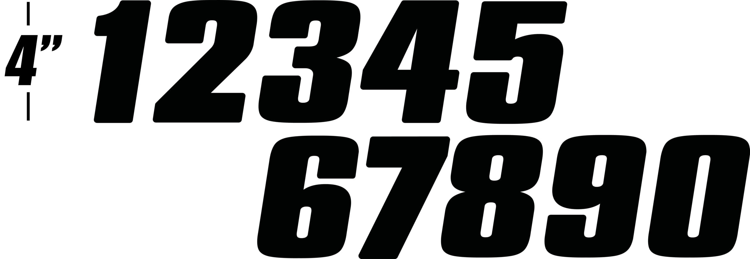 Dirt Digits DD43B-3 Black 4" High-Gloss Precision Die Cut Vinyl Number 3, 3 Pack