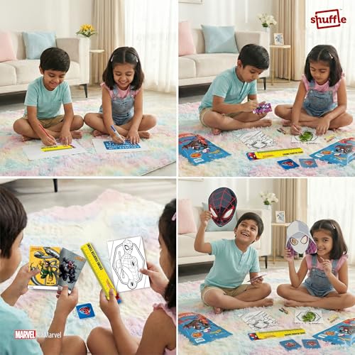Image of Shuffle Spiderman Surprise Gift Bag for Kids | 6-in-1 Activity & Stationery Kit with Mega Surprise | Birthday Return Gift for Boys