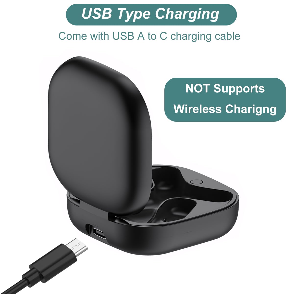 Kissmart Etui ładujące do Shokz OpenFit 2/OpenFit 2+, zamiennik etui na ładowarkę do słuchawek Shokz T920 T921 Open Ear (500 mAh)
